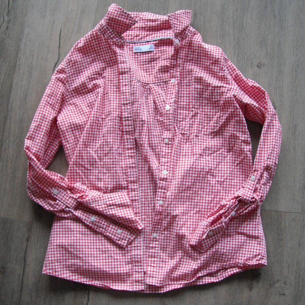 Croft and Barrow Womens XS Red Gingham Button Down Shirt